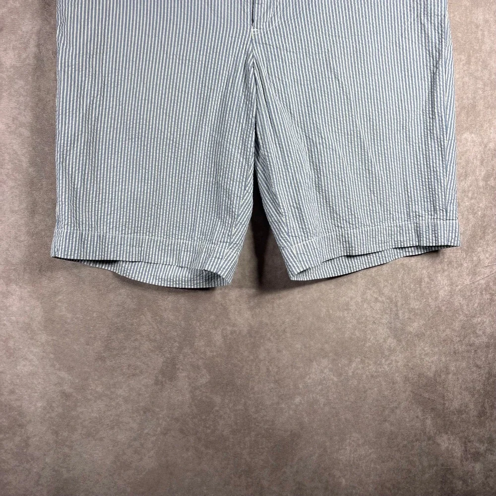 Vintage‎ Polo Ralph Lauren Shorts Mens 34 Blue Seersucker Striped Cinch Preppy